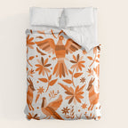 Mexican Otomí Design in Orange Color by Akbaly Comforter Gallery Image 6