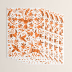 Mexican Otomí Design in Orange Color by Akbaly Wrapping Paper Gallery Image 3