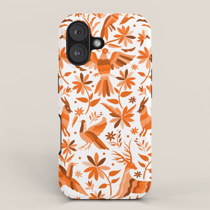 Mexican Otomí Design in Orange Color by Akbaly iPhone Case Gallery Image 1