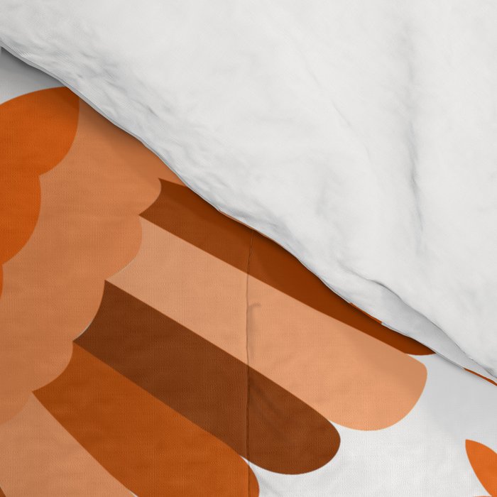 Mexican Otomí Design in Orange Color by Akbaly Comforter Gallery Image 4