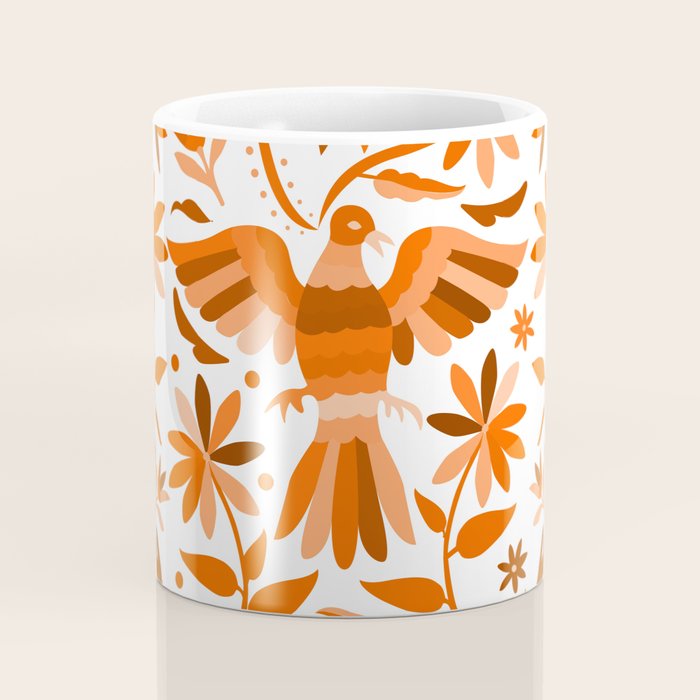 Mexican Otomí Design in Orange Color by Akbaly Coffee Mug Gallery Image 4