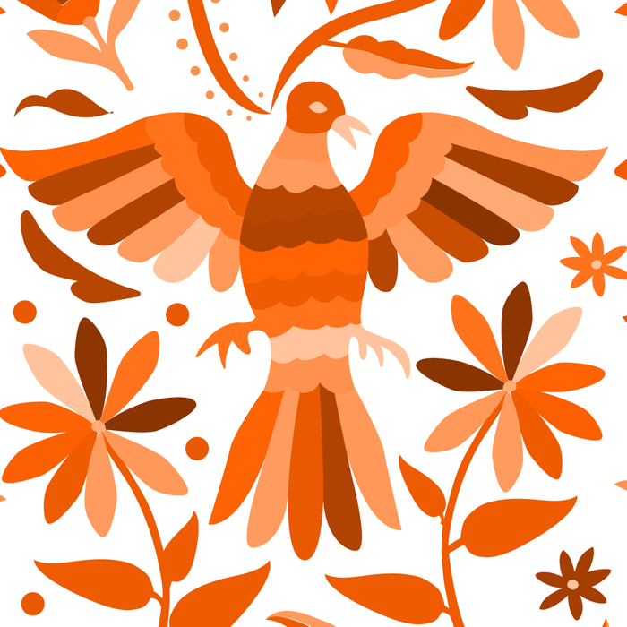 Mexican Otomí Design in Orange Color by Akbaly Coffee Mug Gallery Image 2