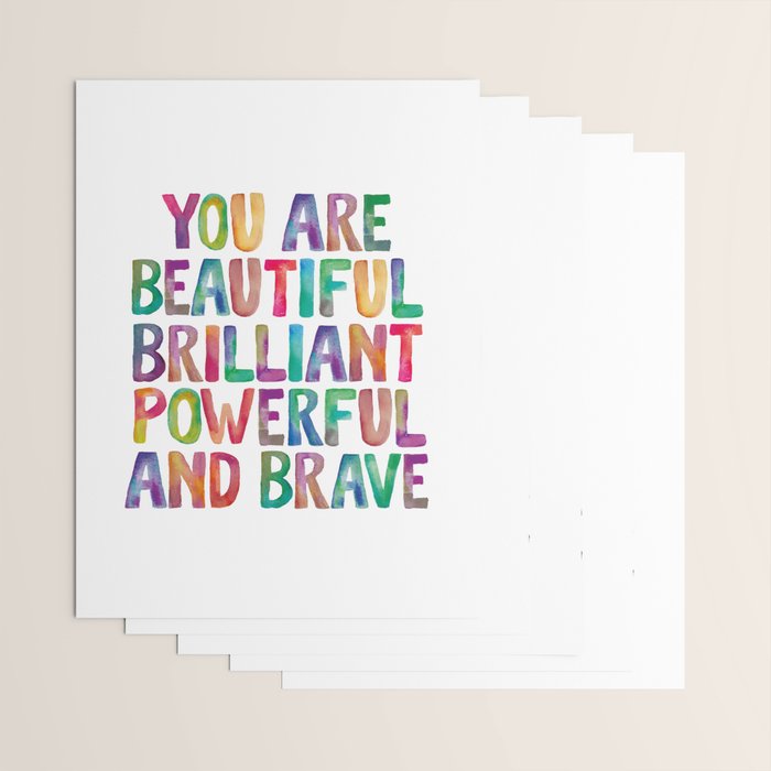 You Are Beautiful Brilliant Powerful And Brave Wrapping Paper Gallery Image 3
