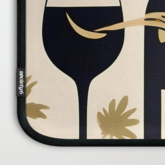 Snakes & Wines, Not Quite Sure If There Were Ladders | Animals Whimsical Drinking Party, Quirky Illustration Line Drawing Wine Alcohol, Vines Game Mystery Sketch Laptop Sleeve Gallery Image 3