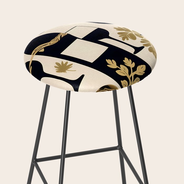 Snakes & Wines, Not Quite Sure If There Were Ladders | Animals Whimsical Drinking Party, Quirky Illustration Line Drawing Wine Alcohol, Vines Game Mystery Sketch Stool Gallery Image 2