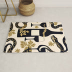 Snakes & Wines, Not Quite Sure If There Were Ladders | Animals Whimsical Drinking Party, Quirky Illustration Line Drawing Wine Alcohol, Vines Game Mystery Sketch Rug Gallery Image 1