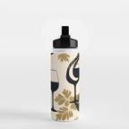 Snakes & Wines, Not Quite Sure If There Were Ladders | Animals Whimsical Drinking Party, Quirky Illustration Line Drawing Wine Alcohol, Vines Game Mystery Sketch Water Bottle Gallery Image 2