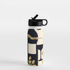 Snakes & Wines, Not Quite Sure If There Were Ladders | Animals Whimsical Drinking Party, Quirky Illustration Line Drawing Wine Alcohol, Vines Game Mystery Sketch Water Bottle Gallery Image 1