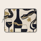 Snakes & Wines, Not Quite Sure If There Were Ladders | Animals Whimsical Drinking Party, Quirky Illustration Line Drawing Wine Alcohol, Vines Game Mystery Sketch Laptop Sleeve Gallery Image 1
