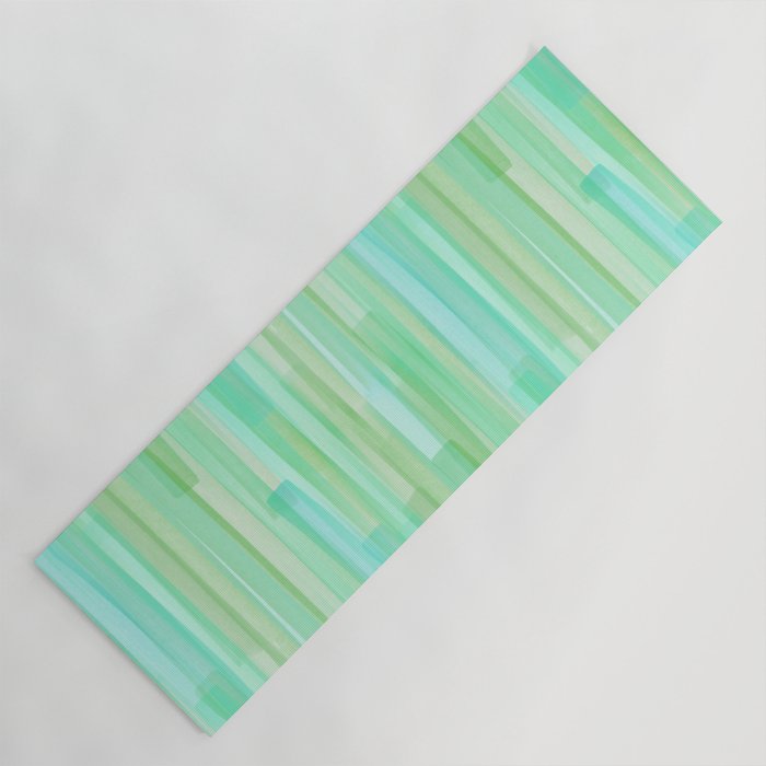 Abstract Watercolor Waves in Ocean Teal Yoga Mat Gallery Image 1