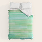 Abstract Watercolor Waves in Ocean Teal Duvet Cover Gallery Image 6