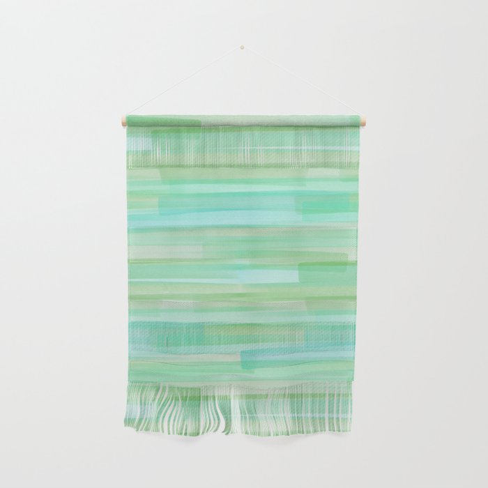 Abstract Watercolor Waves in Ocean Teal Wall Hanging Gallery Image 1