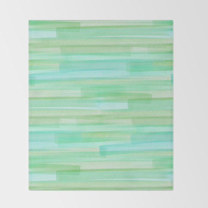 Abstract Watercolor Waves in Ocean Teal Throw Blanket Gallery Image 2