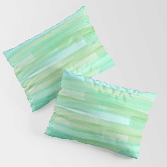 Abstract Watercolor Waves in Ocean Teal Pillow Sham Gallery Image 3