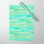 Abstract Watercolor Waves in Ocean Teal Wrapping Paper Gallery Image 1