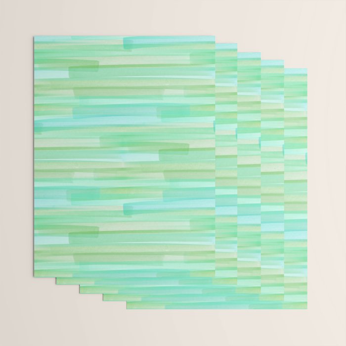 Abstract Watercolor Waves in Ocean Teal Wrapping Paper Gallery Image 3