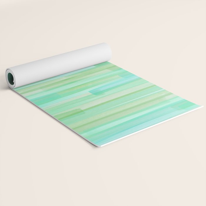 Abstract Watercolor Waves in Ocean Teal Yoga Mat Gallery Image 2