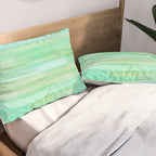 Abstract Watercolor Waves in Ocean Teal Pillow Sham Gallery Image 2