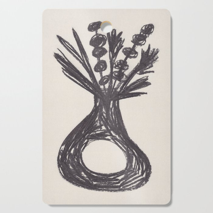 Charcoal florals #1 Cutting Board Gallery Image 1