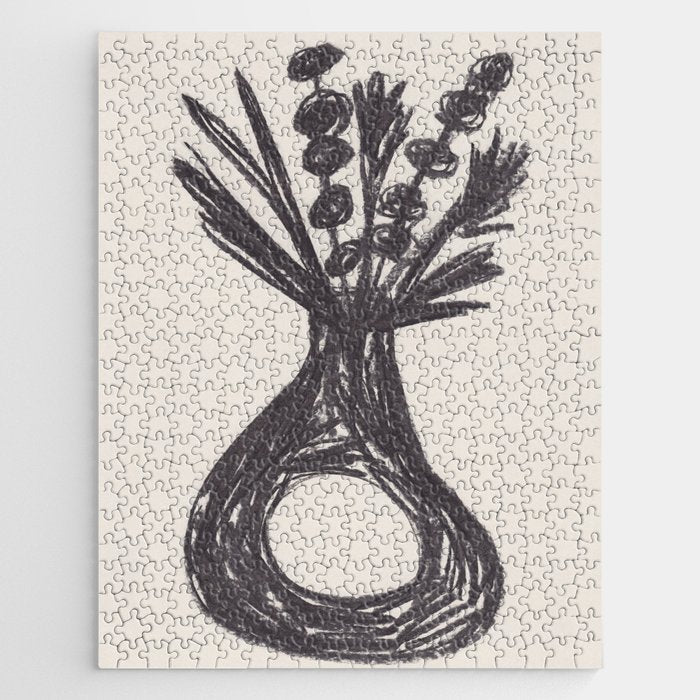 Charcoal florals #1 Jigsaw Puzzle Gallery Image 1