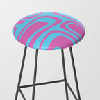 Vaporwave Pink and Blue Retro 80s Palm Springs Abstract Pattern Stool Gallery Image 2