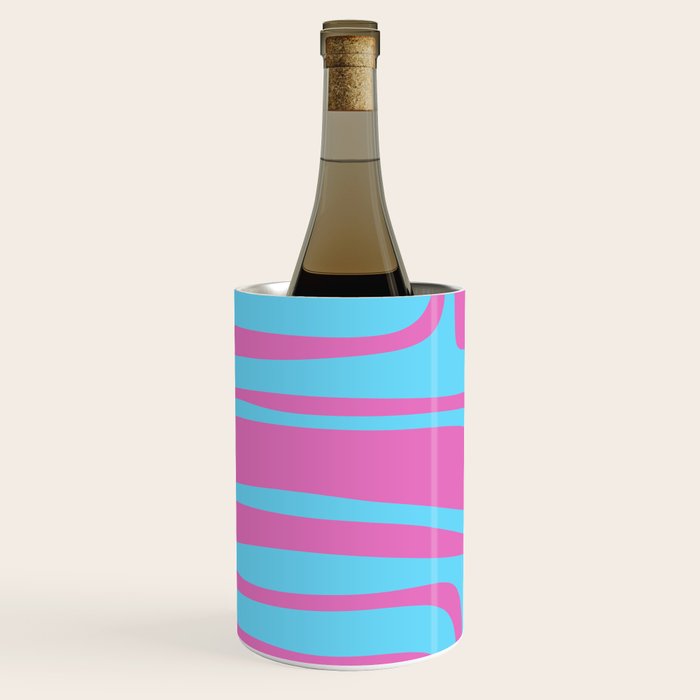 Vaporwave Pink and Blue Retro 80s Palm Springs Abstract Pattern Wine Chiller Gallery Image 2