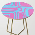 Vaporwave Pink and Blue Retro 80s Palm Springs Abstract Pattern Side Table Gallery Image 2