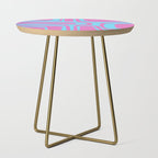 Vaporwave Pink and Blue Retro 80s Palm Springs Abstract Pattern Side Table Gallery Image 1