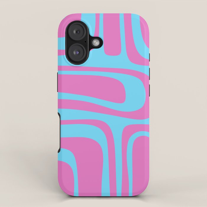 Vaporwave Pink and Blue Retro 80s Palm Springs Abstract Pattern iPhone Case Gallery Image 1