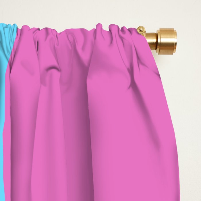 Vaporwave Pink and Blue Retro 80s Palm Springs Abstract Pattern Window Curtain Gallery Image 2