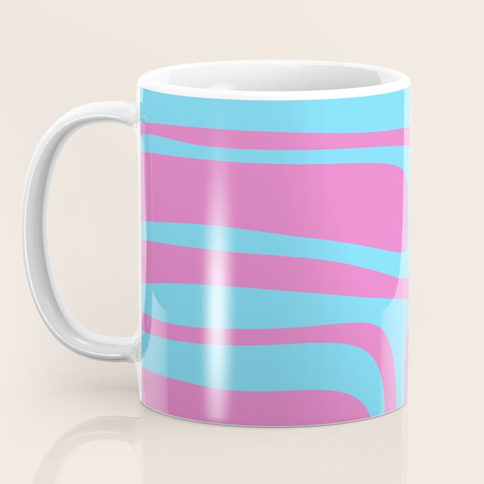 Vaporwave Pink and Blue Retro 80s Palm Springs Abstract Pattern Coffee Mug Gallery Image 3