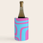 Vaporwave Pink and Blue Retro 80s Palm Springs Abstract Pattern Wine Chiller Gallery Image 3