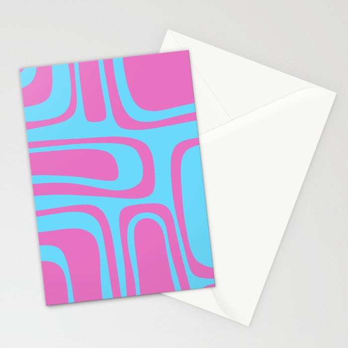 Vaporwave Pink and Blue Retro 80s Palm Springs Abstract Pattern Stationery Card Gallery Image 2