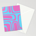 Vaporwave Pink and Blue Retro 80s Palm Springs Abstract Pattern Stationery Card Gallery Image 2