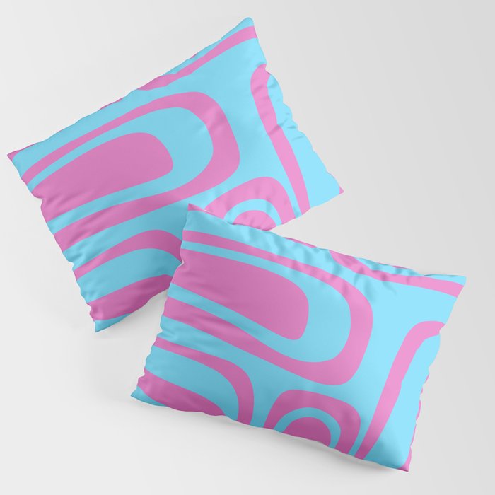 Vaporwave Pink and Blue Retro 80s Palm Springs Abstract Pattern Pillow Sham Gallery Image 3