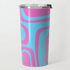 Vaporwave Pink and Blue Retro 80s Palm Springs Abstract Pattern Travel Mug Gallery Image 2