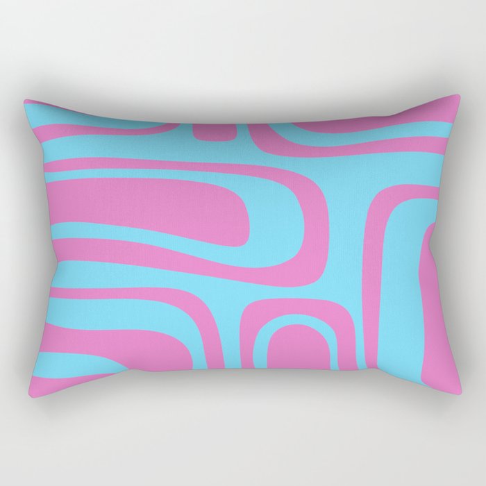 Vaporwave Pink and Blue Retro 80s Palm Springs Abstract Pattern Rectangular Pillow Gallery Image 2