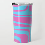 Vaporwave Pink and Blue Retro 80s Palm Springs Abstract Pattern Travel Mug Gallery Image 3