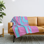 Vaporwave Pink and Blue Retro 80s Palm Springs Abstract Pattern Throw Blanket Gallery Image 1