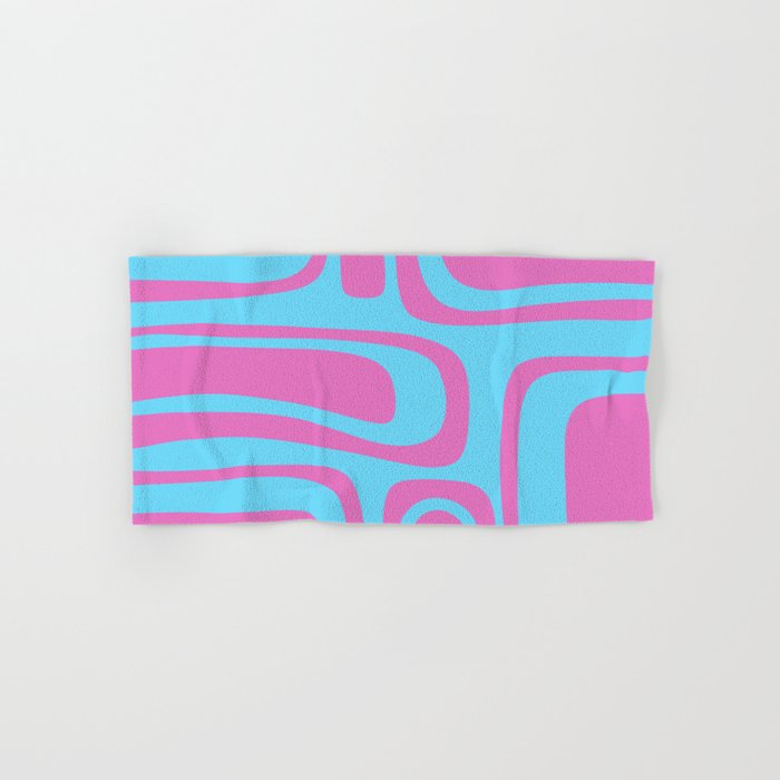 Vaporwave Pink and Blue Retro 80s Palm Springs Abstract Pattern Bath Towel Gallery Image 1