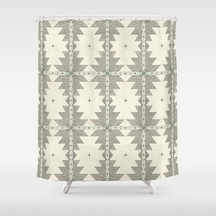Southwestern Trippy Tile Shower Curtain Gallery Image 1