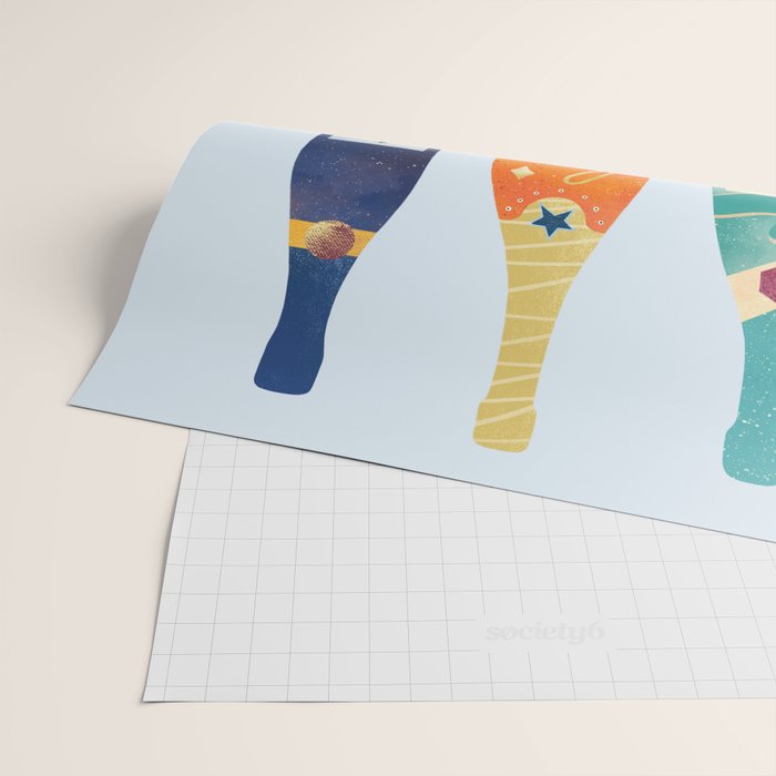 Champagne Bottles - Blue Ver. Wrapping Paper Gallery Image 2