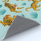 Tigers and tropical leaves. Rug Gallery Image 4