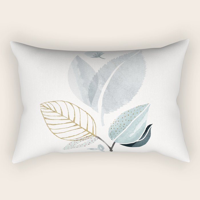 Abstract Botanical Herbs Watercolor Rectangular Pillow Gallery Image 2