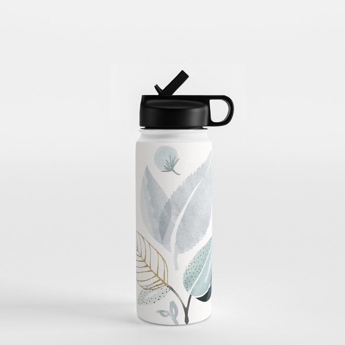 Abstract Botanical Herbs Watercolor Water Bottle Gallery Image 1