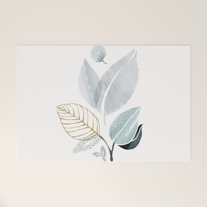 Abstract Botanical Herbs Watercolor Welcome Mat Gallery Image 1