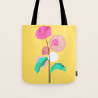 The Rare Bloom, Abstract Nature Floral Graphic, Eclectic Bohemian Modern, Pop of Color Illustration Tote Bag Gallery Image 1