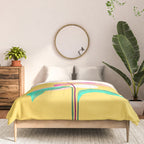 The Rare Bloom, Abstract Nature Floral Graphic, Eclectic Bohemian Modern, Pop of Color Illustration Comforter Gallery Image 3