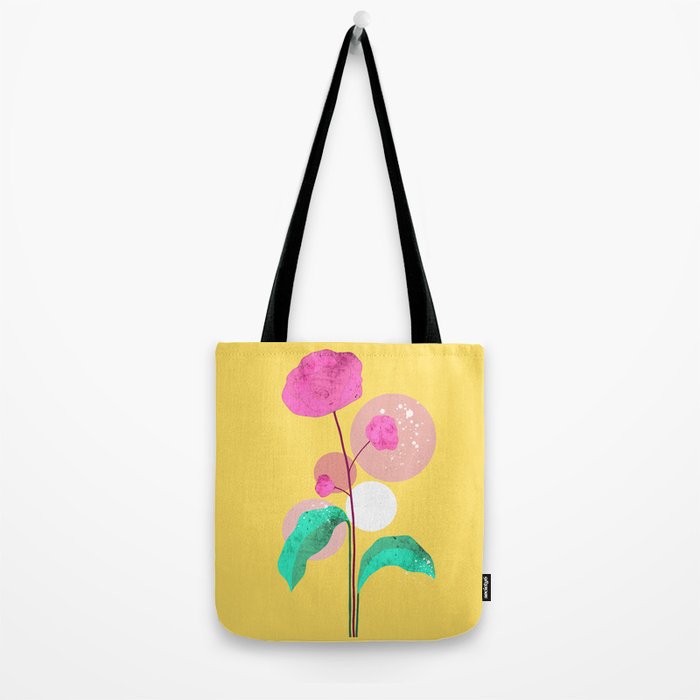 The Rare Bloom, Abstract Nature Floral Graphic, Eclectic Bohemian Modern, Pop of Color Illustration Tote Bag Gallery Image 2