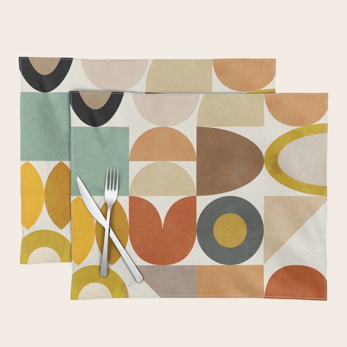 mid century modern spring abstract collection 1 Placemat Gallery Image 1